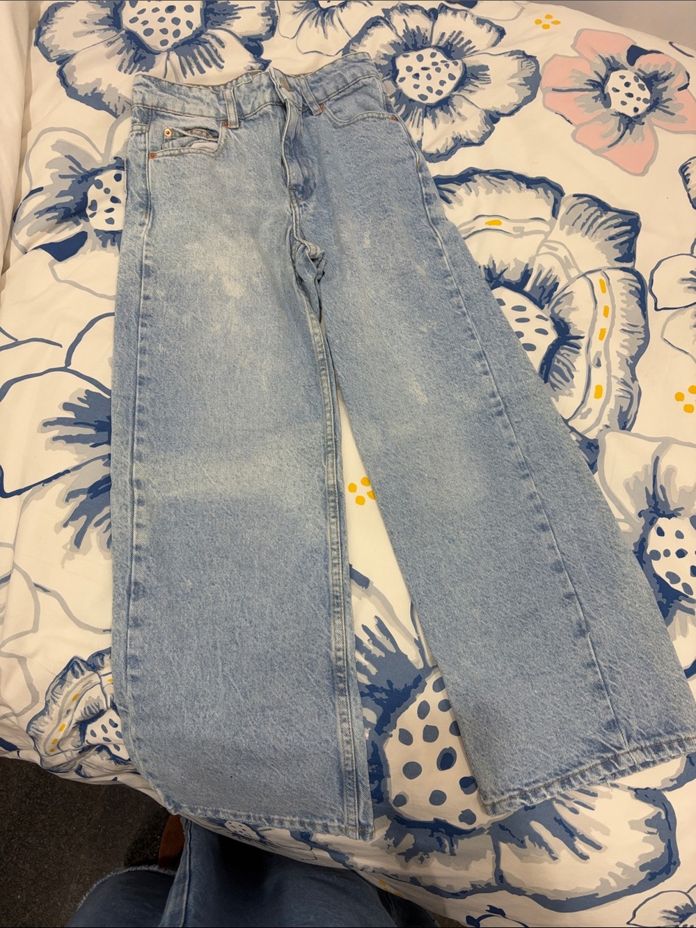 Zara Light Blue Wide-Leg Kids Jeans